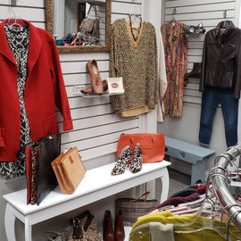 Curated collection, Designer purses, Designed shoes, Leather jacket, Boiled wool jackets