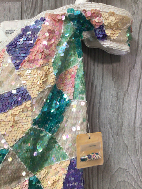 Nadine Vintage Sequined Dress Size Small