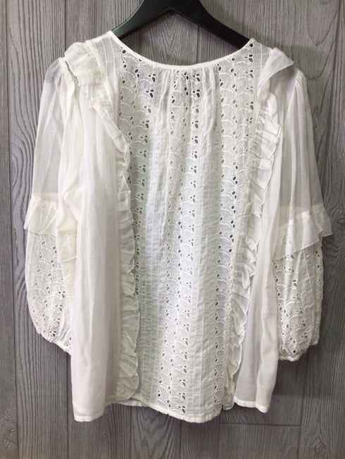 Johnny Was Jade Sarai Ruffle Blouse Size Large New