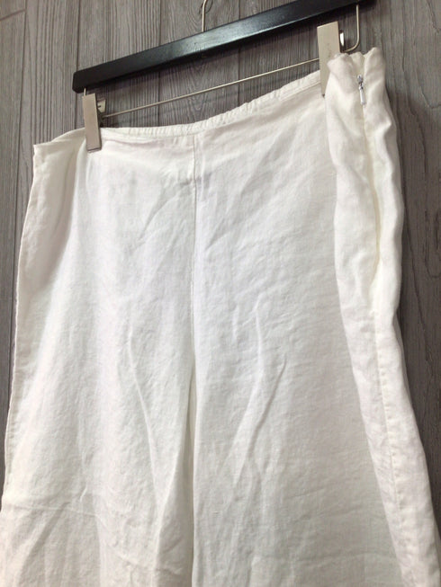 Eileen Fisher Linen Crop Wide Leg Pants Size Large