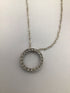 floating Diamond circle sterling Necklace 16"