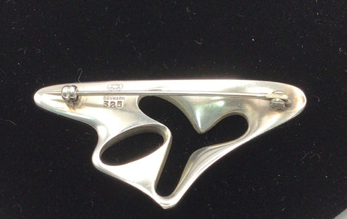 Georg Jensen Amoeba by Henning Sterling Brooch Vintage Estate