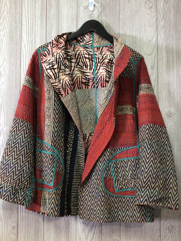 Mieko Mintz Jacket Size Medium Quilted Reversible pre-owned