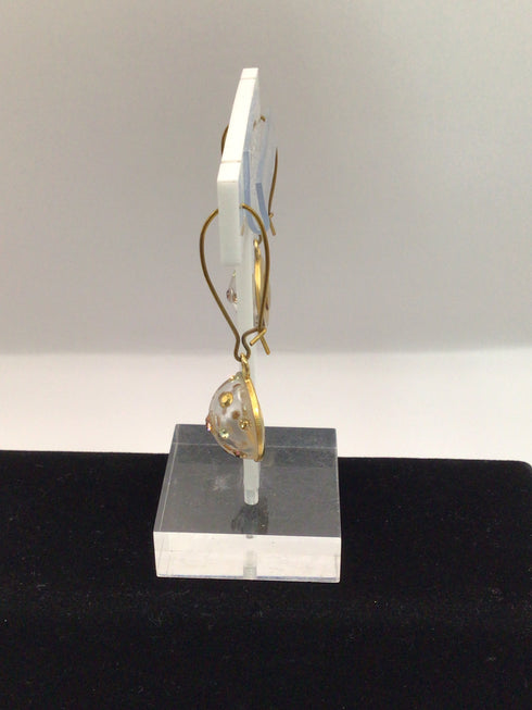 Barbara Cieslicki Lucite Crystal Drop Earrings