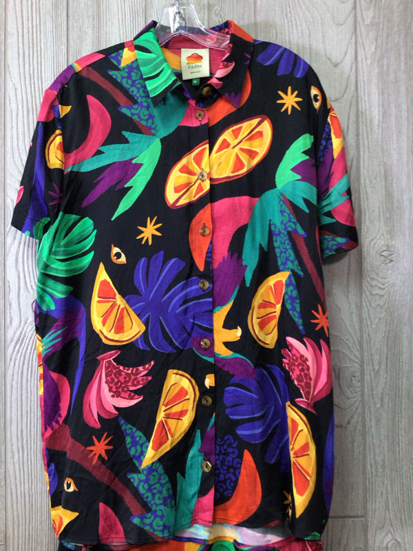 Farm Rio Satin Pants Set Size Medium