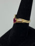 14k Gold + Pear Shape Ruby Ring