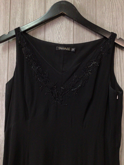 Tahari Dress Maxi Silk Beaded Size 8