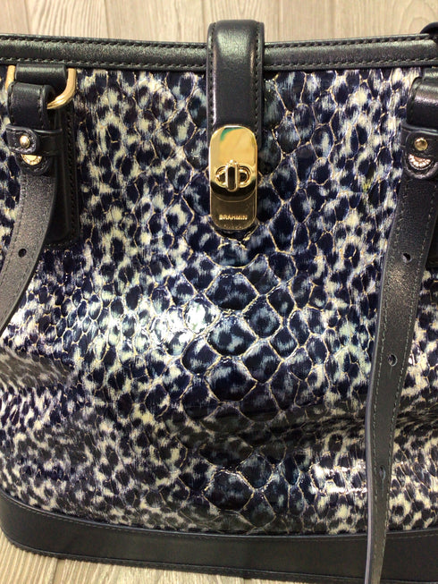 Brahmin Fiora Navy Meadowport Leather Purse