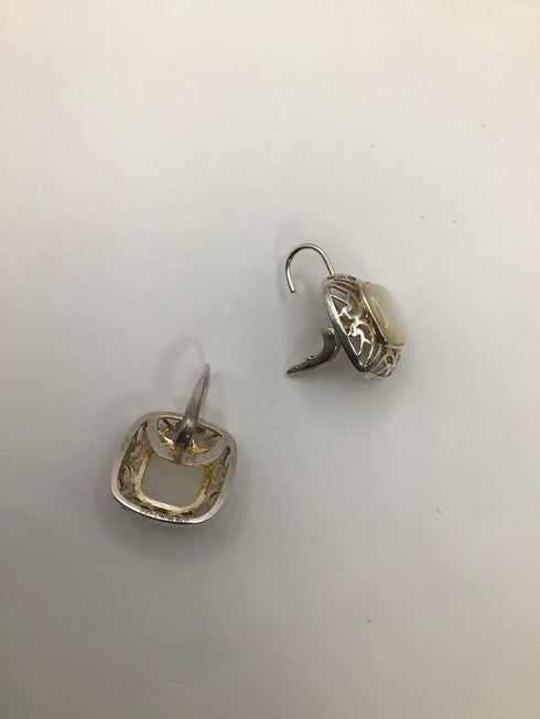 Silver Drop Mother Of Pearl Earrings