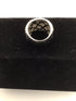 Silver Wide Band Cubic Zirconia Ring size 7
