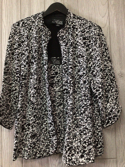 Alex Evenings Print Glitter Twinset Size 3X