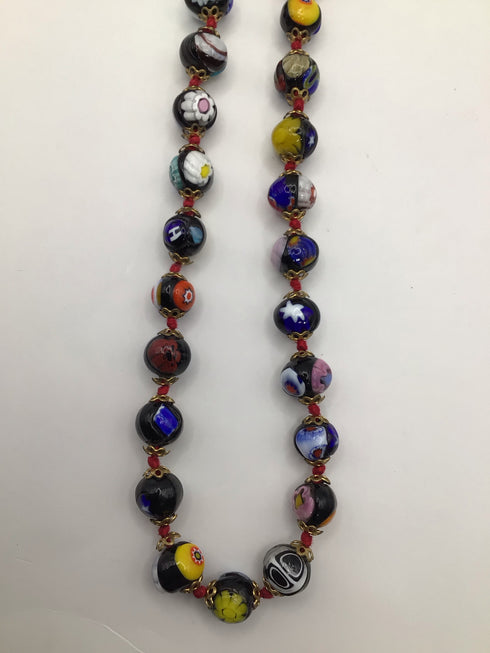 Vintage Murano Glass Millefiore Necklace