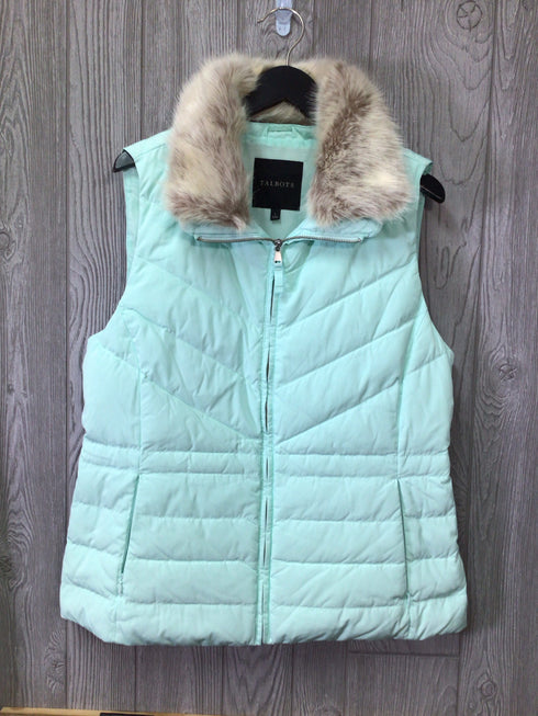 Talbots Puffer Vest faux-fur Size Large
