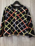 Susan Bristol Vintage Rope Lattice Embellished Cardigan Size Medium