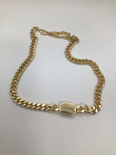 Short & Suite 14k Gold Plate Chunky Necklace and Earrings New SET