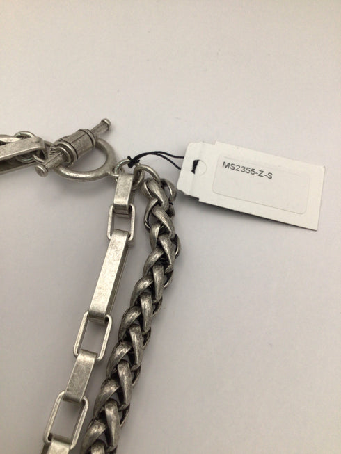 French Kande Silver Tone Link New Necklace MS2355-Z-S Pre-owned