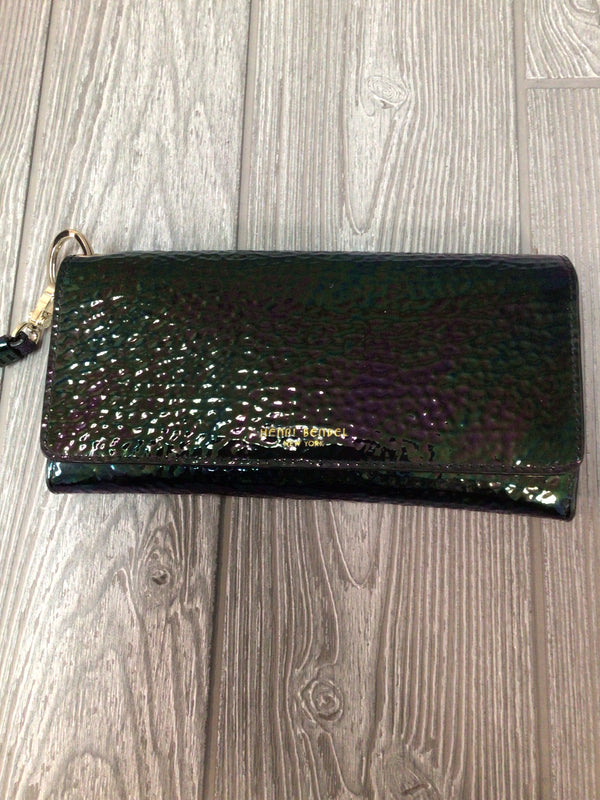 Henri Bendel Iridescent clutch Leather tri-fold Wallet