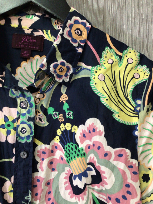 J Crew Liberty Fabric Cotton Voile Blouse Size 10