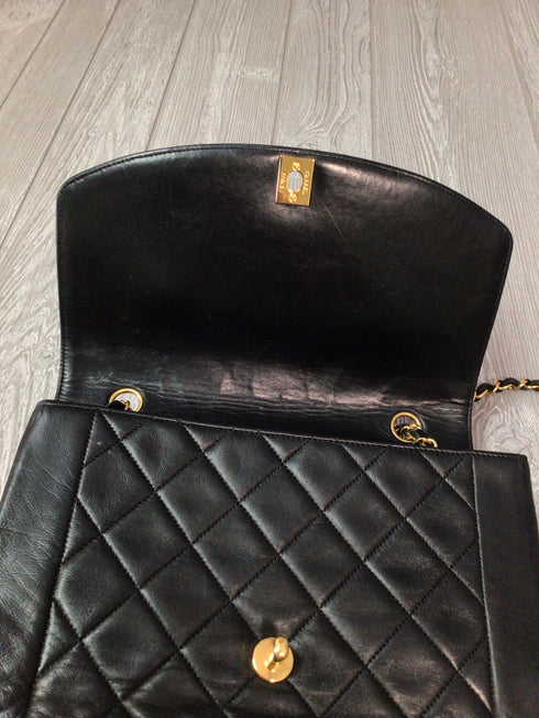 Chanel Quilted Diana Flap Bag Medium Lambskin Leather Vintage