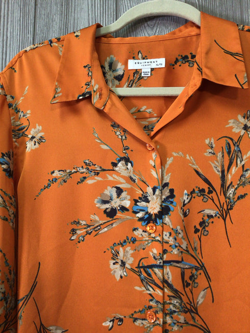 Equipment Satin Blouse Size X-Large