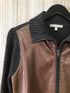 Neiman Marcus Cashmere Leather Panel Sweater Jacket Size Small
