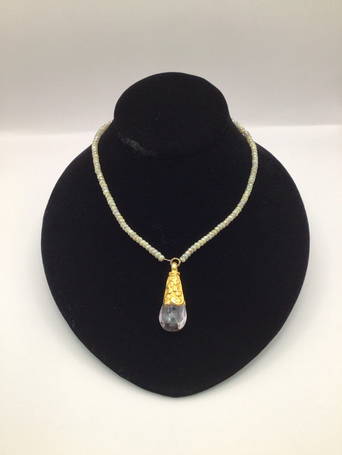 Labradorite & crystal pendant Necklace