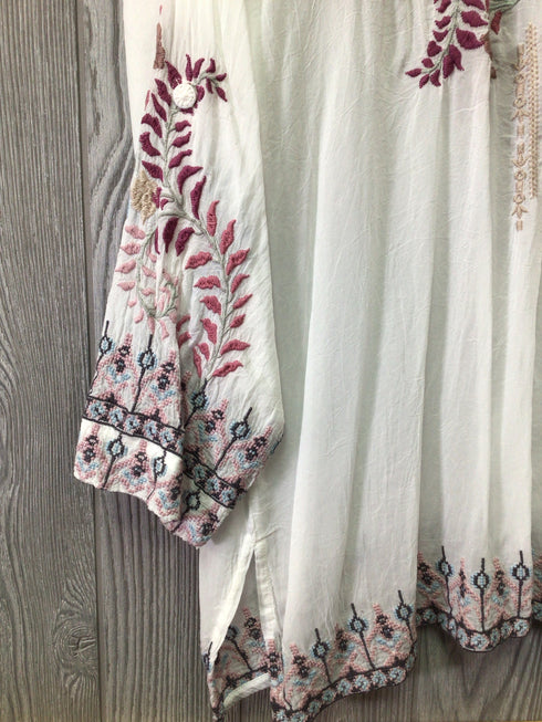 Johnny Was Top Sundae Tunic Embroidered Size Large New