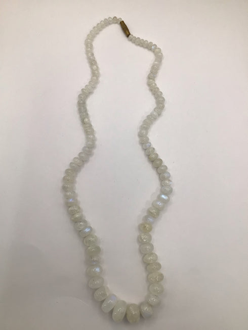 Graduated Rondelle Moonstone 20" Necklace