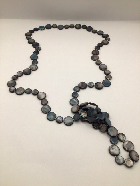 Blue Abalone disk Necklace