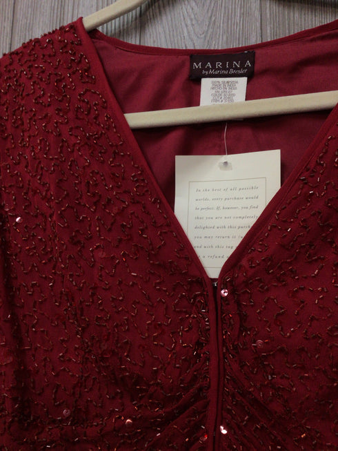 Marina Silk Beaded Top Size 12 new