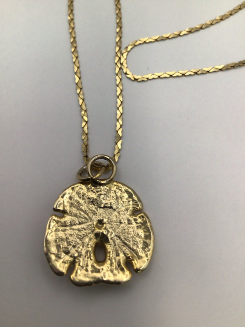 14k Gold Necklace + sand dollar pendant