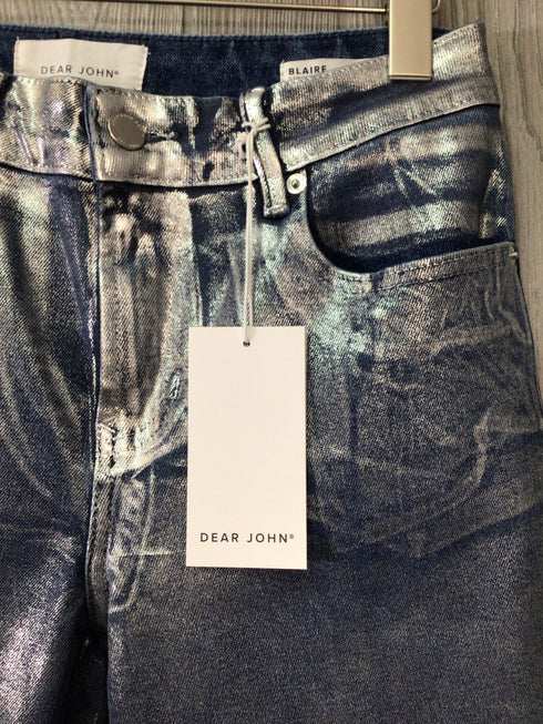 Dear John Metallic Jeans Size 4 (27) New