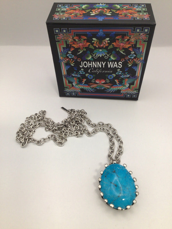 Johnny Was Turquoise Pendant Necklace