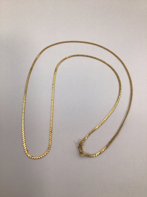 14k Gold Serpentine Necklace 17"