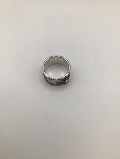 Felicia Grace Designs Rivers of Concord Sterling Band + Sapphire Ring sz 6.5