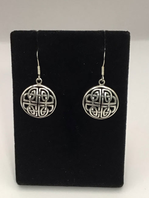 PSCL Silver Celtic Triskelion Drop Earrings
