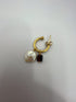 18k Gold Hoop removable coin pearl Pendant Earrings