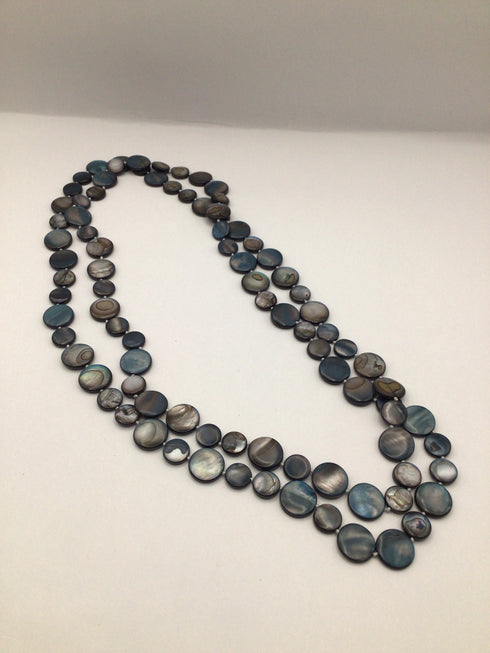Blue Abalone disk Necklace