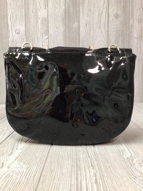 Frances Valentine Black flap front Patent Leather Purse