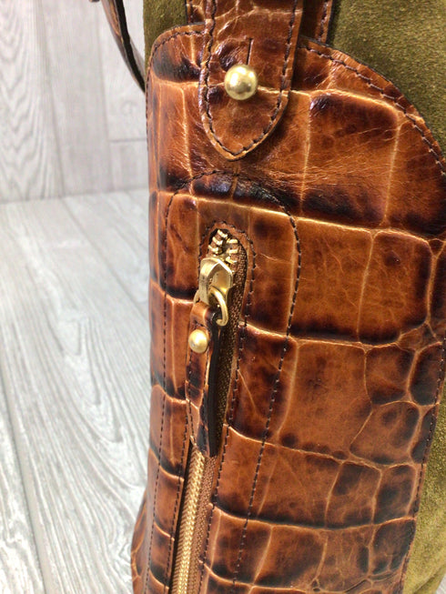 Brahmin Hobo Suede Leather