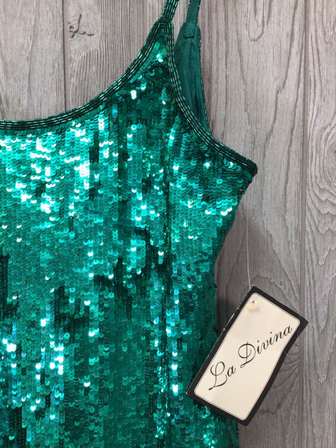 La Divina Sequined Dress Size Large New pre-owned