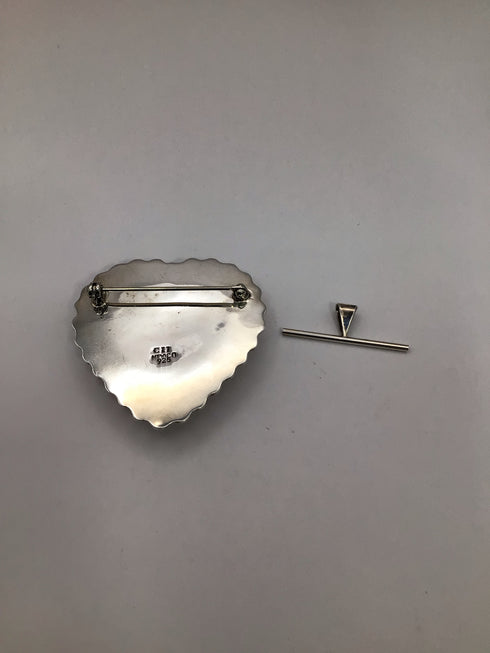 CII Silver Heart Pendant Ball edge Pin Mexico