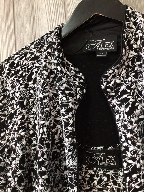Alex Evenings Print Glitter Twinset Size 3X