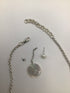 Mother Of Pearl and Silver Disk SET Necklace and Earrings