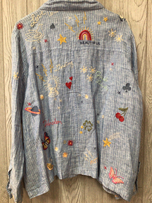 Johnny Was Workshop Linen Jacket Size X-Large