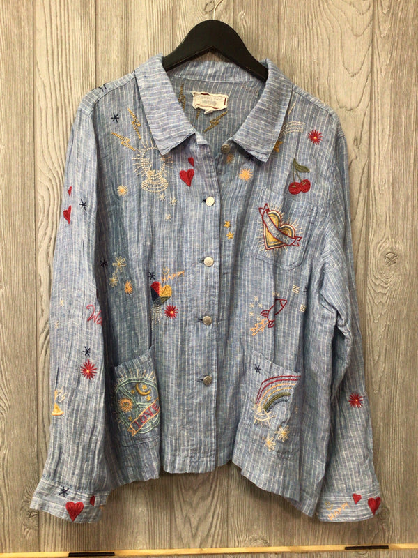 Johnny Was Workshop Linen Jacket Size X-Large
