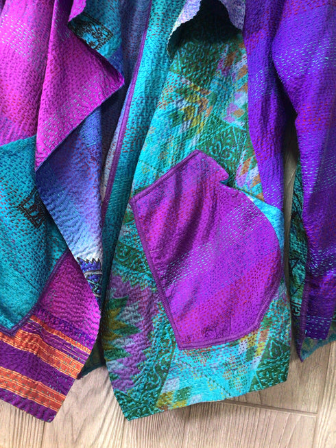 Mieko Mintz silk Jacket Size Medium Reversible pre-owned