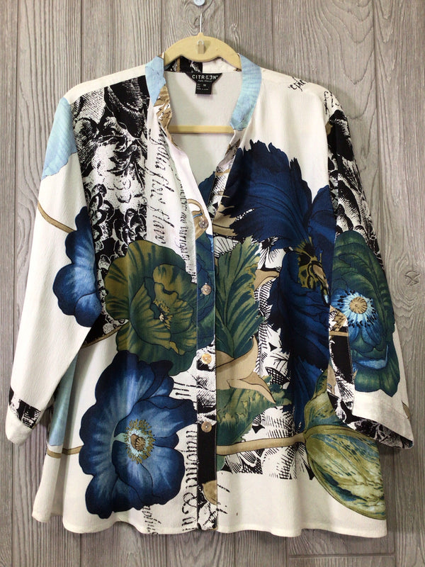 Citron Blouse Silk Size 1X
