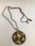 Round Vintage Damascene Pendant Necklace