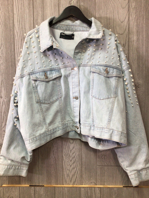 Asos Luxe Jacket Denim Pearl Size 14